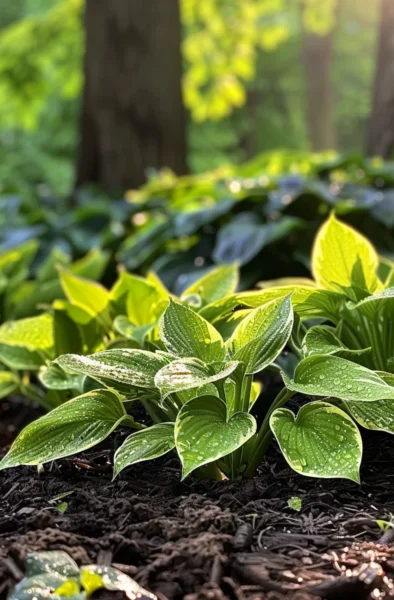 how to grow hostas in deep shade