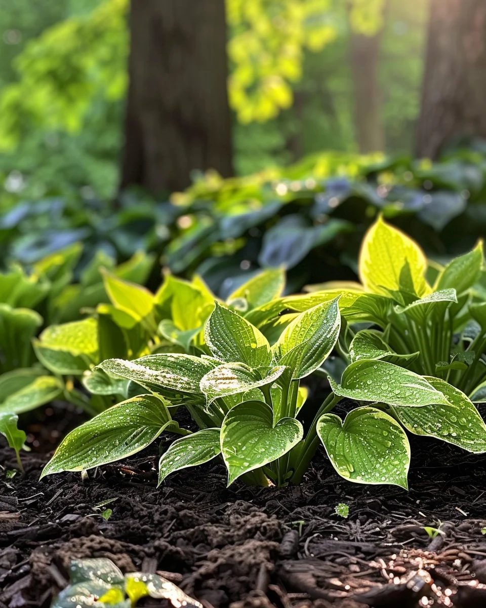 how to grow hostas in deep shade