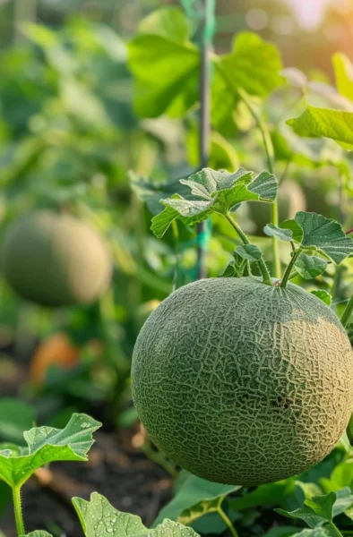 how to grow melons on trellis