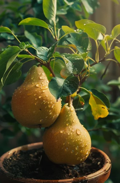 how to grow dwarf pears in containers