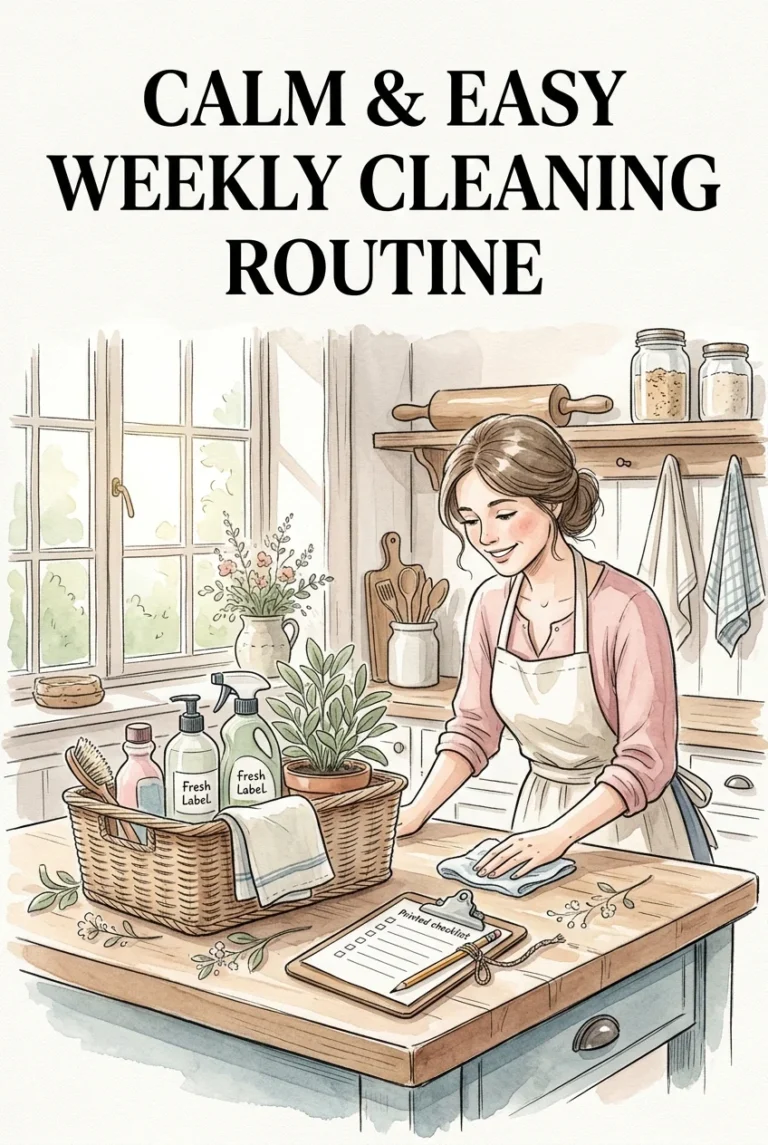 Feel Calm: Weekly Cleaning Checklist Download