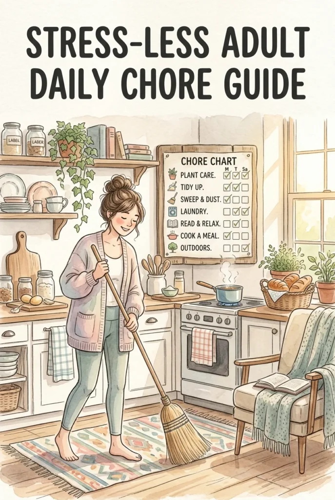 Free Printable Daily Adult Chore Chart, Stress-Less