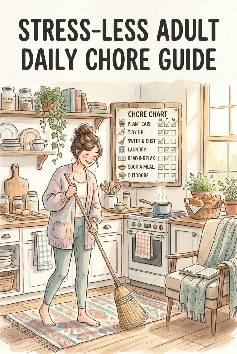 Free Printable Daily Adult Chore Chart, Stress-Less