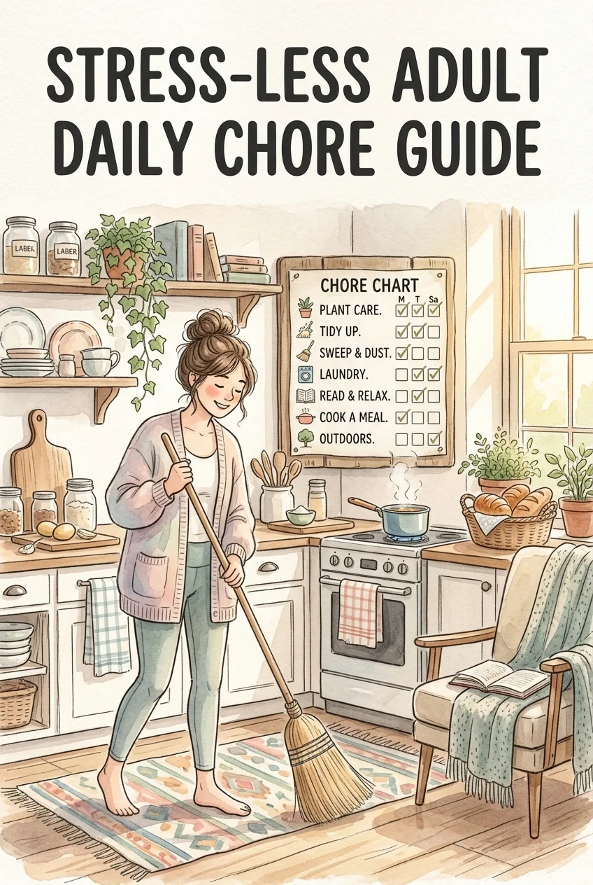 Free Printable Daily Adult Chore Chart, Stress-Less