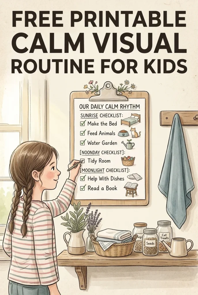 Free Printable Kids Chore Chart, Calmer Days