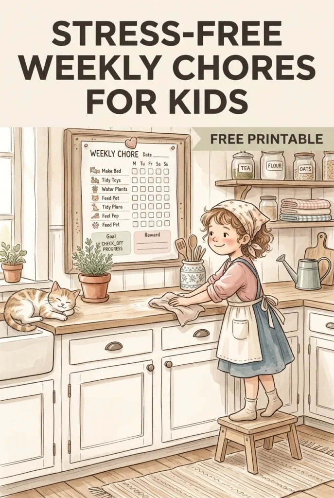 Free Printable Kids Weekly Chore Chart—Calmer Home