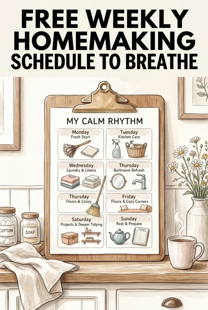 Free Weekly Homemaking Schedule to Breathe