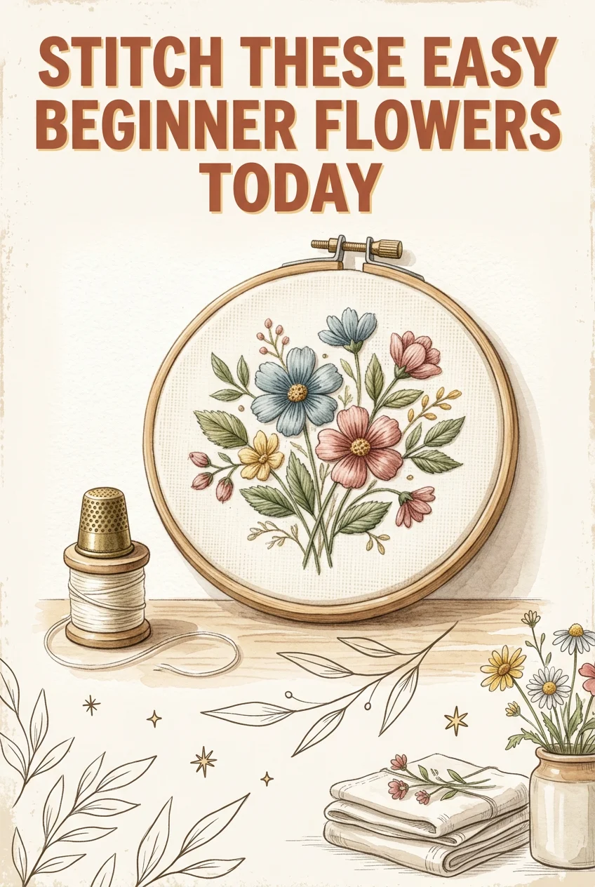 Start Embroidering: Free Beginner Flowers and Leaves Pattern PDF