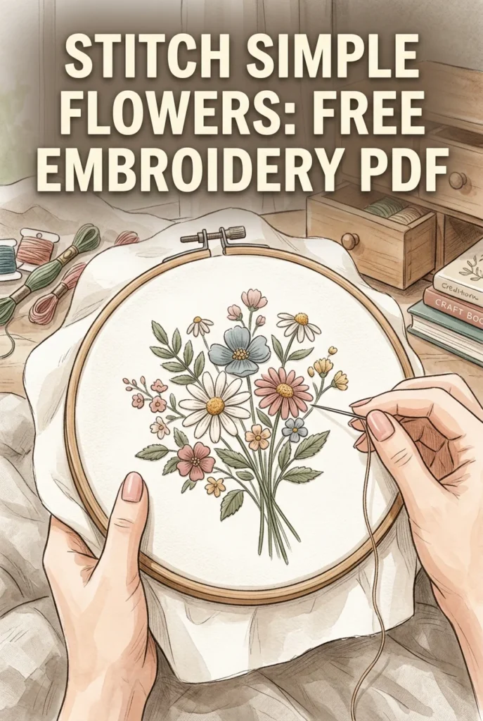 Stitch These Simple Flowers: Free Hand Embroidery PDF