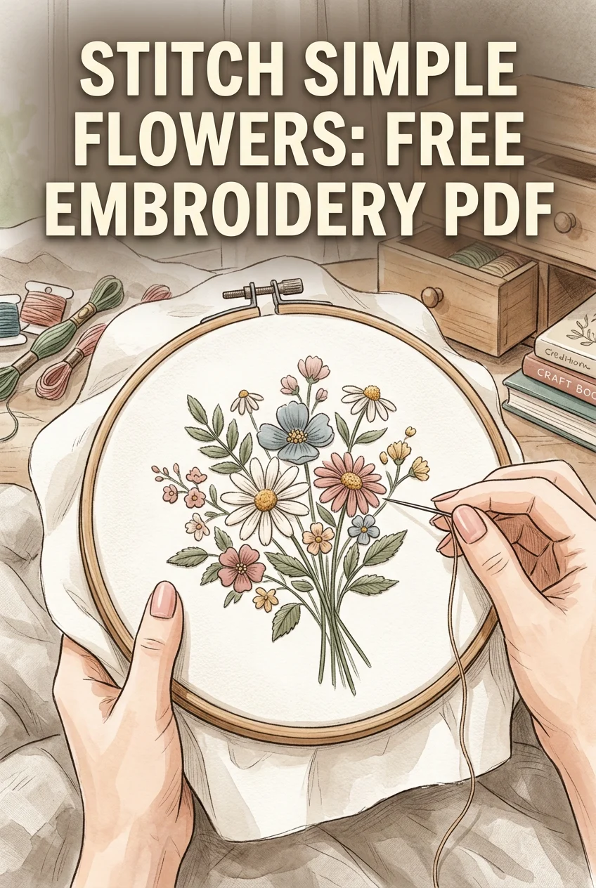 Stitch These Simple Flowers: Free Hand Embroidery PDF