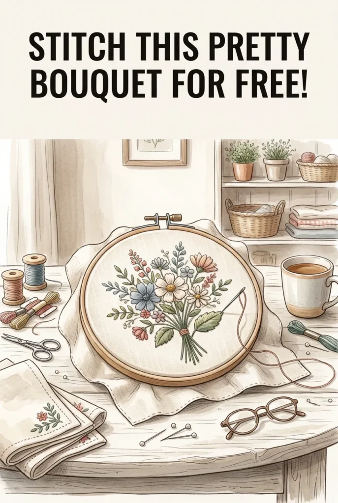 Stitch This Sweet Flower Bunch: Free PDF Pattern