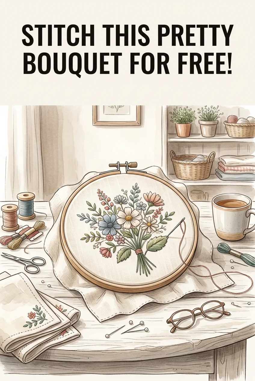 Stitch This Sweet Flower Bunch: Free PDF Pattern